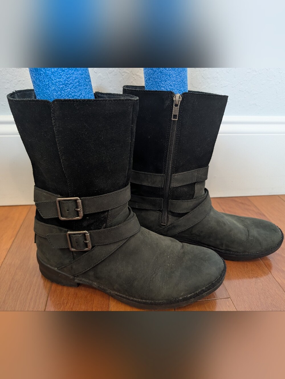 UGG Lorna Waterproof Suede & Leather Moto Boots